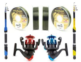Kit De Pesca 2 Varas Telescópicas + 2 Molinetes e Linhas (Ref. 17) Kit De Pesca 2 Varas Telescópicas + 2 Molinetes e Linhas (Ref. 17)