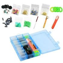Kit de Pesca 212 Pçs Anzóis, Boias, Chumbos, Giradores, Linhas 100m Completo com Estojo Organizador