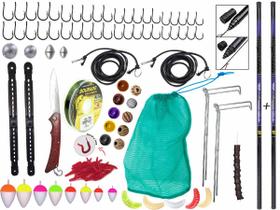 Kit de Pesca C/ 2 Varas Telescópicas 22% Carbono (4,00m e 4,50m) + Acessórios (Ref. 144)