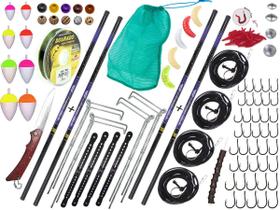 Kit de Pesca C/ 4 Varas Telescópicas 22% Carbono (2x 4,00m e 2x 4,50m) + Acessórios (Ref. 145) Kit de Pesca C/ 4 Varas Telescópicas 22% Carbono (2x 4,00m e 2x 4,50m) + Acessórios (Ref. 145)