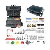 Kit De Pesca Com 187/263 Peças: Anzóis Jig, Chumbadas, Giradores, Conectores E Caixa De Iscas Kit De Pesca Com 187/263 Peças: Anzóis Jig, Chumbadas, Giradores, Conectores E Caixa De Iscas
