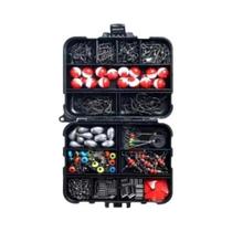 Kit De Pesca Com 187/263 Peças: Anzóis Jig, Chumbadas, Giradores, Conectores E Caixa De Iscas