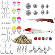 Kit de Pesca Com 50 Anzois + 8 Chumbadas + Acessórios (Ref. 206)