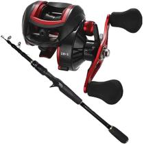 Kit De Pesca Com Vara 1,80m Telescópica E Carretilha Drag 4,5kg 8.1:1