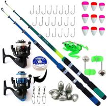 Kit De Pesca Completo 2 Varas 2 Molinete E Acessórios