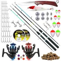 Kit De Pesca Completo 2 Varas 2 Molinetes C/ Acessórios (Ref. 01)