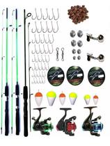 Kit de Pesca Completo 3 Varas 1,30m 10kg, 3 Molinetes Kit de Pesca Completo 3 Varas 1,30m 10kg, 3 Molinetes
