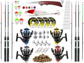Kit De Pesca Completo 4 Varas 4 Molinetes + Acessórios (Ref. 03)