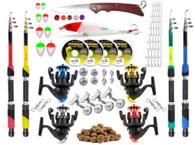 Kit De Pesca Completo 4 Varas Telescópicas 4 Molinetes + Acessórios (Ref. 13) Kit De Pesca Completo 4 Varas Telescópicas 4 Molinetes + Acessórios (Ref. 13)