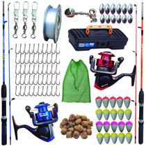 Kit De Pesca Completo 6 kg Com 2 Varas e + Acessórios - Albatroz