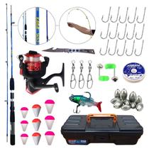 Kit de Pesca Completo com 1 Vara 1,65 M e + 1 Molinete Ultra Light Promo Taue + Jogo de Acessórios com Maleta - Apolaz Sports