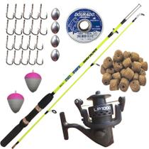 Kit de Pesca Completo Infantil Vara Molinete Maleta Isca