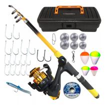 Kit De Pesca Completo Molinete Maleta Linha + Barato Mercado - taue