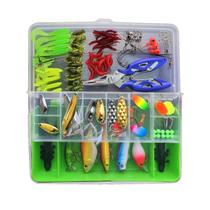 Kit de pesca de 101 peças Lure Bait Flies Hooks Beginners Kit de pesca de 101 peças Lure Bait Flies Hooks Beginners