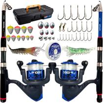 Kit De Pesca Duplo Vara + Molinete E Acessorios Barato MELI LT SPORTS Kit De Pesca Duplo Vara + Molinete E Acessorios Barato MELI LT SPORTS