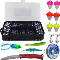 Kit de Pesca Esportiva Anzol Iscas articiais boias Girad