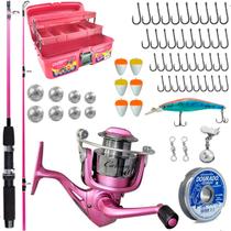 Kit De Pesca Feminino 1 Molinete Maruri Carina 3000 + 1 Vara Carina 1,83mt 8-15lb