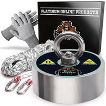 Kit de Pesca Magnética Platinum 3000 lb N52 com Corda de 20 m e Luvas Kit de Pesca Magnética Platinum 3000 lb N52 com Corda de 20 m e Luvas