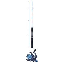 Kit de pesca molinete 200 com linha e vara 1,20 com 2 partes