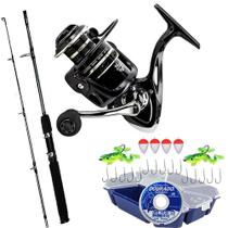 Kit de Pesca Molinete 5000 Vara Taue 1,80mt Estojo Completo Kit de Pesca Molinete 5000 Vara Taue 1,80mt Estojo Completo