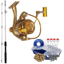 Kit de Pesca Molinete JM 7000 5 Rol. Com Vara 1,80 e Estojo Completo