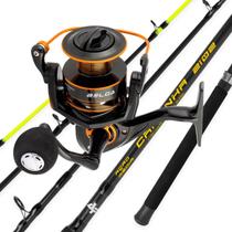 Kit de Pesca Pega Muito Molinete Belga Drag 7kg + Vara 45lbs