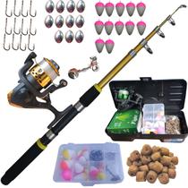 Kit de Pesca Pescaria Completa 1 Varas 1 Molinete e Itens