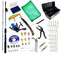 Kit De Pesca Pronto Para Uso Acessórios Caixa Vara Molinete