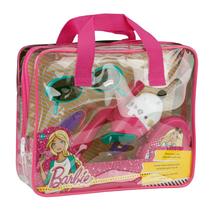 Kit de pesca Shakespeare Mattel Barbie, bolsa com bobina Kit de pesca Shakespeare Mattel Barbie, bolsa com bobina