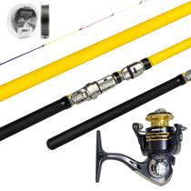 Kit de Pesca Ultralight 1,80 mts e Molinete Micro c/ Linha JP