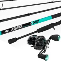 Kit de Pesca Vara Carretilha AGATA Acqua 1,65m + Carretilha M21 PRO Acqua Direito
