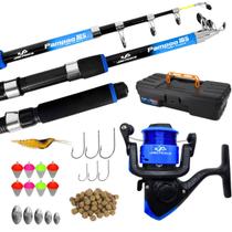 Kit de pesca Vara Telescopica + Molinete com Acessorios