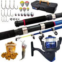Kit de pesca Vara Telescopica + Molinete com Acessorios