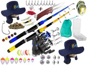 Kit De Pescaria 2 Vara Telescópica 1,70m + 2 Molinete e Acessórios (Ref. 55)
