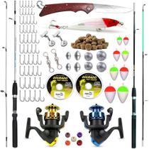 Kit De Pescaria Completo 2 Varas 2 Molinetes + Acessórios (Ref. 01)