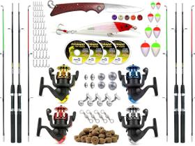 Kit De Pescaria Completo 4 Varas 4 Molinetes + Acessórios (Ref. 03)
