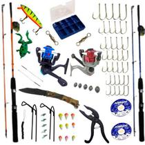 Kit De Pescaria Estojo Completo Com Itens 2 Varas 2Molinetes