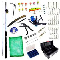 Kit De Pescaria Pronto Para Uso Acessórios Caixa Vara