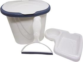 Kit de Pia Porta Rodo Porta Detergente e Lixeira 3 L Branco Kit de Pia Porta Rodo Porta Detergente e Lixeira 3 L Branco