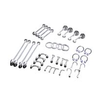 Kit De Piercing Em Acrílico Transparente 36 Peças Com Retentores, Barra, Anel Para Sobrancelha, Kit De Piercing Em Acrílico Transparente 36 Peças Com Retentores, Barra, Anel Para Sobrancelha,