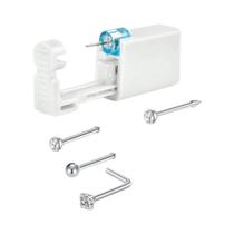 Kit De Piercing Nasal 4 Peças Com Pistola, 1 Stud, Anéis Retos E Em L, Joias De Piercing Nasal Kit De Piercing Nasal 4 Peças Com Pistola, 1 Stud, Anéis Retos E Em L, Joias De Piercing Nasal