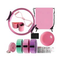 Kit De Pilates E Yoga Com 10 Peças: Cinto De Alongamento, Bola E Cinto De Resistência Para