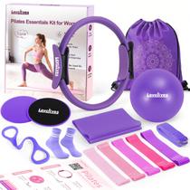 Kit de Pilates Leychves com anel de 12" e bola, faixas e acessórios