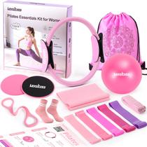 Kit de Pilates Leychves com aro de 12" e bola, faixas e acessórios Kit de Pilates Leychves com aro de 12" e bola, faixas e acessórios