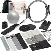 Kit de Pilates NANATI 18 peças com aro de 37 cm, bola e faixas Kit de Pilates NANATI 18 peças com aro de 37 cm, bola e faixas
