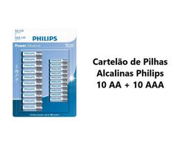 Kit de pilhas alcalina aaa + aa 10 unidades de cada lr036p20bp/59 - PHILIPS