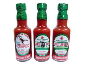 Kit de Pimentas Carolina, Bhut jolokia, Trinidad Scorpion 60 ml