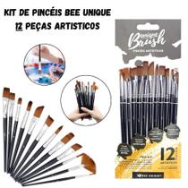 Kit de Pincéis Bee Unique 12 Peças Artisticos YJ-190023