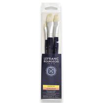 Kit de Pincéis Chato Lefranc Bourgeois Cabo Curto 3 Unidades