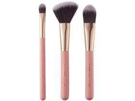 Kit de Pincéis de Maquiagem Lanossi Rose Gold - LS3011 3 Unidades